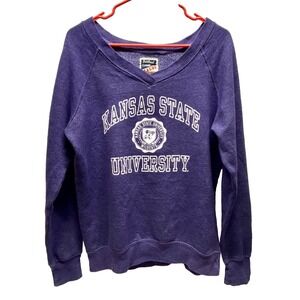 Kansas State Wildcats Sweatshirt Women's Large Purple KSU Triblend Sweats League